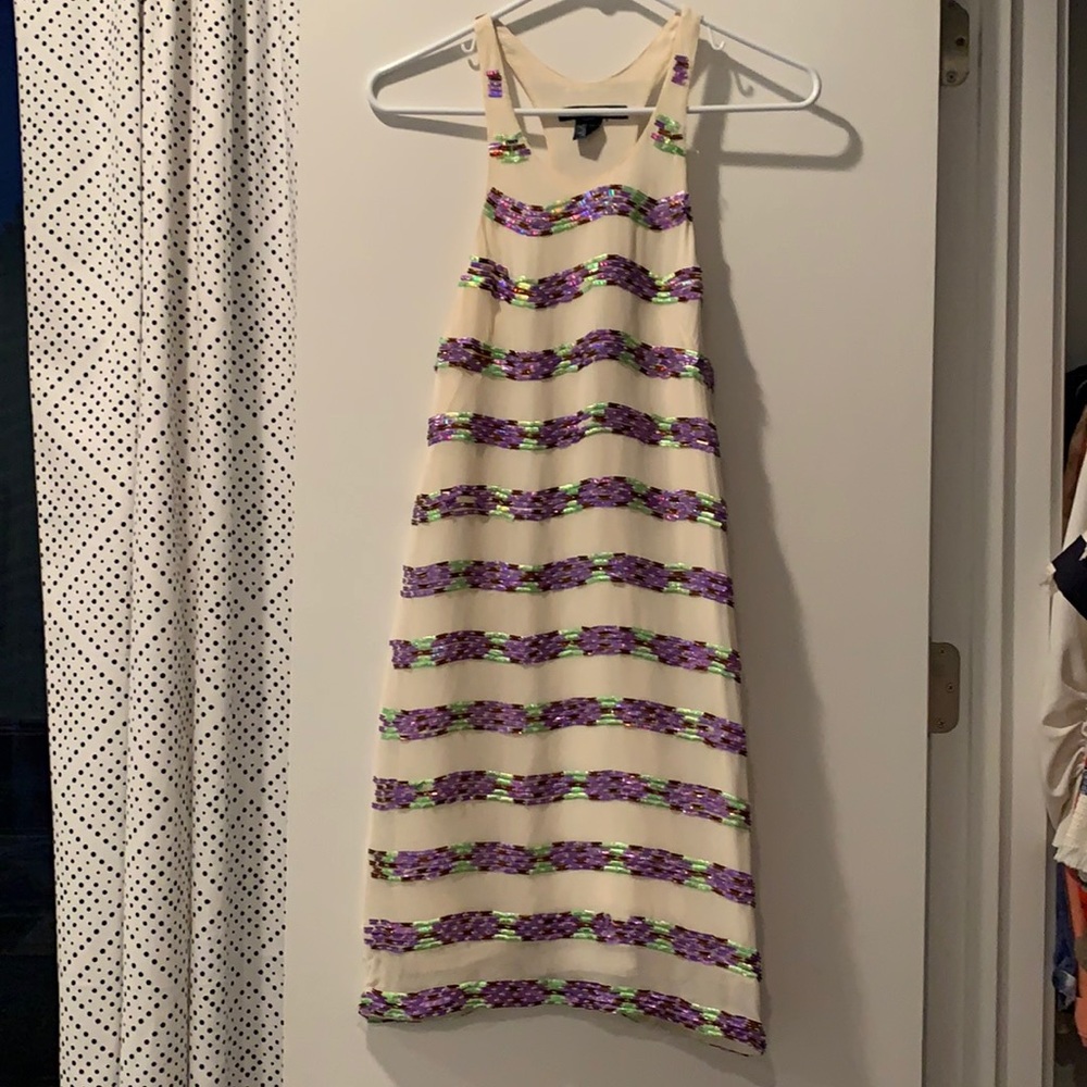 French Connection sequin striped sheath dress